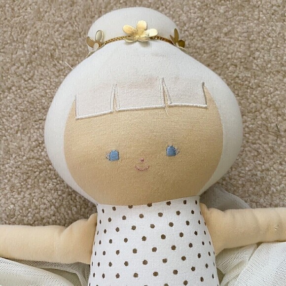 Alimrose Ballerina Doll Soft Arabella Gold Dot Baby Girl Tulle Tutu Knot Hair - Picture 8 of 8